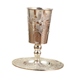Maxbell Goblet with Saucer Decor Teacup Elijah Cup for Holiday Rosh Hashanah Shabbat