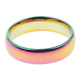 Maxbell Rainbow Titanium Steel Rings Men/Womens Engagement Wedding Band Ring Size 6 - Aladdin Shoppers