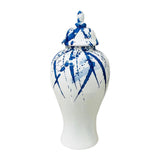 Maxbell Maxbell Flower Vase Container Porcelain Ginger Jar with Lid for Bedroom Desk Wedding 17x17x35cm