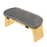 Maxbell Meditation Bench Comfortable with Soft Cushion Folding Wooden Kneeling Stool Gray