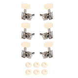 Maxbell 6Pcs String Tuning Pegs Machine Heads for Acoustic Guitars Parts Replacement White Single Hole