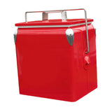 Maxbell Ice Chest Cooler Portable Vintage Design Insulated Box for Camping Bbqs Boat red
