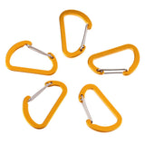 Maxbell Maxbell 5 Piece D Ring Carabiner Spring Snap Clip Key Chain Hook Buckle Gold Yellow