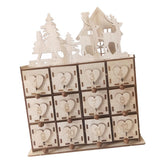 Maxbell Wood Calendar Storage Box Christmas Party with 24 Drawers Christmas Pattern