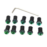 Maxbell 4mm + 5mm Fairing Windscreen Screw Bolt Windshield Mounting Nuts Kit Green