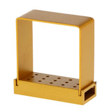Maxbell 15 Holes Stainless Steel Dental Burs Holder Block Case Sterilizer Box Gold