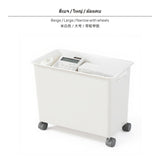 Maxbell Under Bed Storage Box with casters, 15.6L Large Capacity Drawer Organizer, Plastic Stackable Bin, ivory, for Bedroom, ivoryice, Desk, Closet Narrow Wheels Large