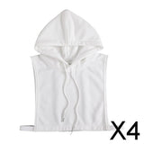 Maxbell 4xWomen False Collar Clothes Cotton Fake Collar with Hat for Winter Autumn White