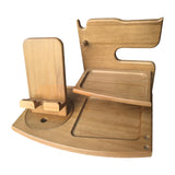 Maxbell Wood Phone Docking Station Travel Wooden Bedside Watch Stand for Dad Men Him
