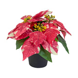 Christmas Artificial Poinsettia Plant Realistic for Festival Window Tabletop Style A