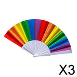 Maxbell 3xRave Folding Hand Fan Dance Fan for Parties Music Festival Stage Performance Vertical version