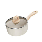 Maxbell Milk Pan Anti Scale Handle Cookware Infant Breakfast Pot for Apartment Kitchen 18cm With Glass Lid