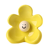 Maxbell Flower Vase Unique Cute Smiling Face Plant Pot for Porch Bedroom Dining Room light yellow