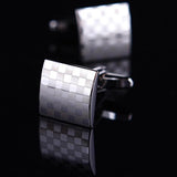 Maxbell 11xMens Silver Square Checkerboard Cufflinks