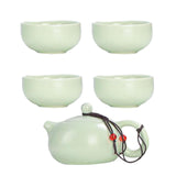 Maxbell Travel Tea Set Practical with Case Ceramic Teapot for Camping Office Outdoor White 4 Cups