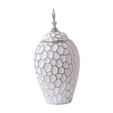 Porcelain Ginger Jar with Lid Ceramic Vase for Storage Tank Livingroom Party M Silver