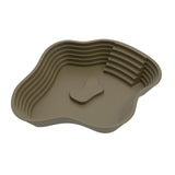 Maxbell Reptile Food Water Bowl with Ramp Turtle Bathing Pool for Turtle Snake Gecko Dark Green