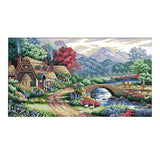 Stamped Cross Stitch Kits Patterns Embroidery Kit - Farm Scene, 14 Counted 54x33cm