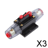 Maxbell 3x12V-24V Inline Auto Circuit Breaker 100A Manual Reset Switch Car Audio Fuse