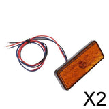Maxbell 2xLED Reflector Brake Light Turn Signal Warning Lamp for Car Motorcycle Yellow