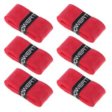 Maxbell Maxbell 6 Pieces Tennis Badminton Squash Racket Grip Overgrip Tape Red