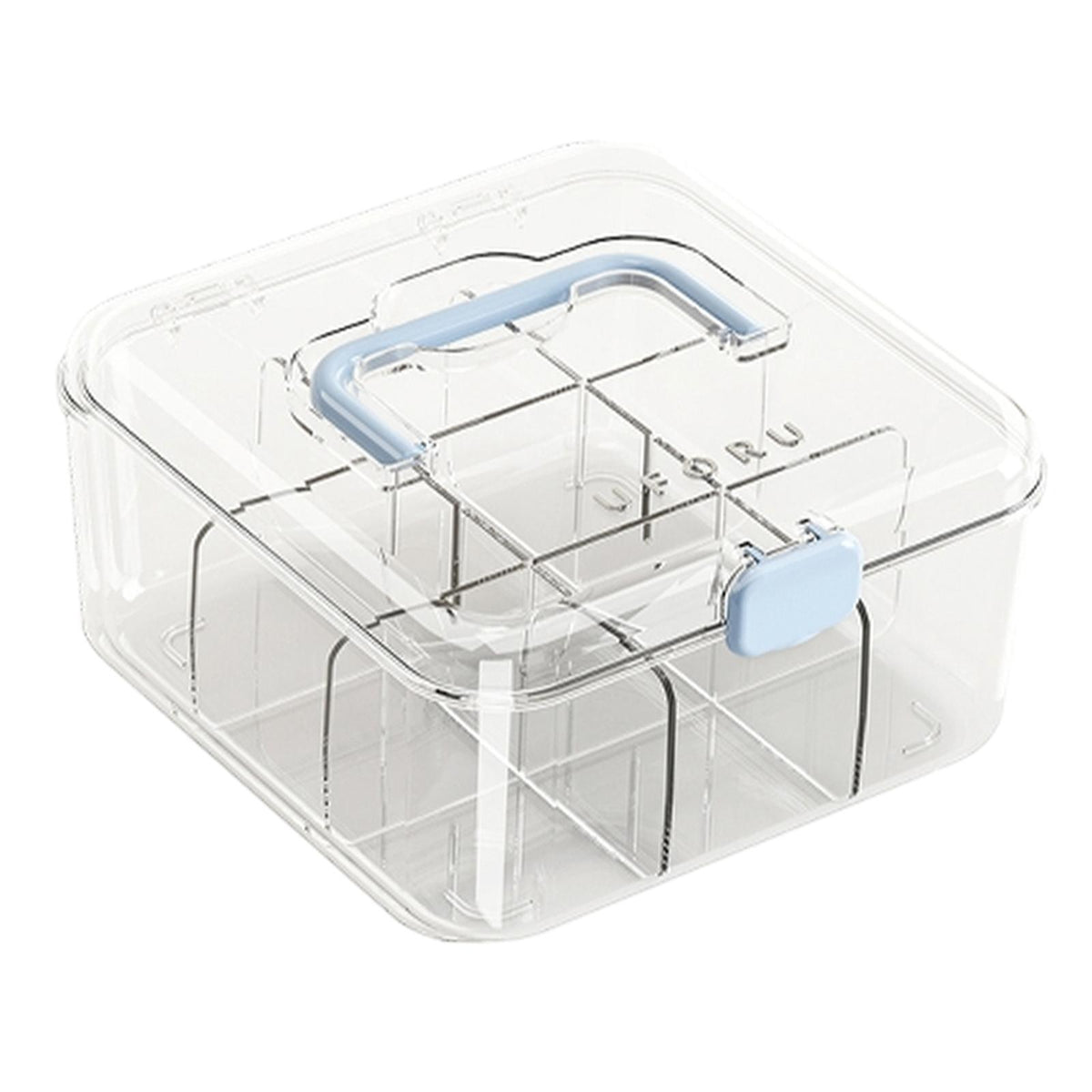 Maxbell Photo Card Organizer Dustproof Trading Card Storage Box for Toys Handicrafts blue handle