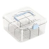 Maxbell Photo Card Organizer Dustproof Trading Card Storage Box for Toys Handicrafts blue handle