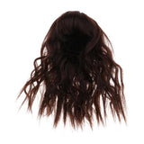 Maxbell Wigs Only 5-6inch 13-15CM BJD Doll Wigs 1/8 Dark Brown Synthetic Mohair Curly Hair with Bangs for Dollfie Hairstyle Making Supplies - Aladdin Shoppers