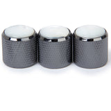 Maxbell 3pcs Volume Tone Control Knob for Electric Guitar - Black with White Top