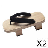 Maxbell 2xJapanese Wooden Clogs Shoes Trendy for Stage Performance Apartment Carnivals 44