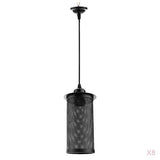 8x Edison Vintage Mesh Cylinder Design Pendant Light Wired Hanging Lampshade