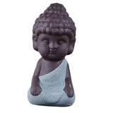 Maxbell 4 Pieces Tea Tray Decor - Little Monk Buddha Ceramic Statues Holder Tea Pet