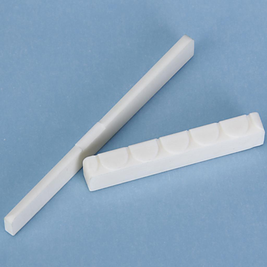 Maxbell Classical Guitar Bone Saddle Nut Slotted Set
