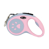 Maxbell Retractable Dog Leash Single Handed Fast Lock Braking System Dogs Cats Rope pink dog paw 5m