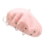 Maxbell Beret Hat for Women Elegant Chic Decoration Felt Beret for Fall Driving Trip Pink