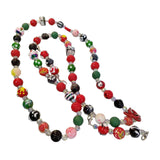 Maxbell Beaded Phone Charms Strap Phone Charm Chain for Birthday Gift Backpack Women Red