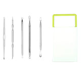 Maxbell Maxbell 5Pieces Steel Blackhead Pimple Blemish Extractor Remover Tool Set Kit Green