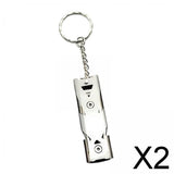 Maxbell 2xDouble Pipe Whistle Lifesaving Emergency SOS Outdoor Survival silver