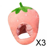 Maxbell 3xSoft Strawberry Hat Decor Cartoon Headgear for Holiday Halloween Party