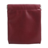 Maxbell Mini Purse Jewelry Pouch Headphones Rings Holder PU Leather Makeup Bag Small Wine Red 10x12cm
