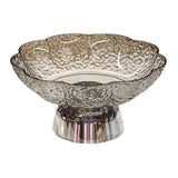 Maxbell Fruit Bowl Footed Tray Dish Decorative Bowl for Wedding Dining Table Dessert Gray and Silver