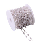 Maxbell 10M/Roll 4mm Handmade Pearl Beading Chain for Craft DIY Wedding Decor Silver
