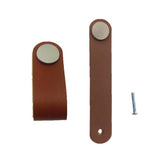 Maxbell 2x Handmade Leather Suitcase Handle Drawer Cabinet Leather Handle Pulls Knob