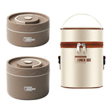 Maxbell Maxbell 2x Insulated Lunch Boxlunch Box Round Bento Box for Hiking Household Student Coffee