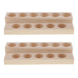 Maxbell 2x Wooden Essential Oil Display Stand Rack 2 Tier Organizer-11 Bottle Slots