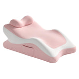 Maxbell Memory Foam Back Pillow for Bed Sitting up Adults Bed Pillow Rest for Office Pink White