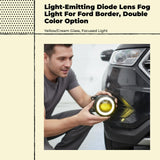Light-emitting diode (Light-emitting diode) Fog Light Assembly, Clear Lens, 2015-2018 Ford Border, Clear/Yellow Yellow LED Lens