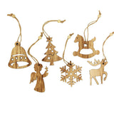 Maxbell 24pcs Assorted Wooden Christmas Tree Hanging Decoration Xmas Ornaments