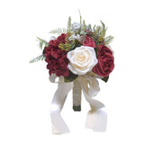 Maxbell Wedding Bridal Bouquet Rose Flower for Ceremony Farmhouse Wedding Decor Red