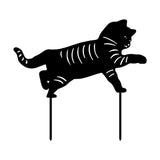 Maxbell 3 Cat Garden Statues Black Cat Silhouette Cat Decorative Garden Stakes